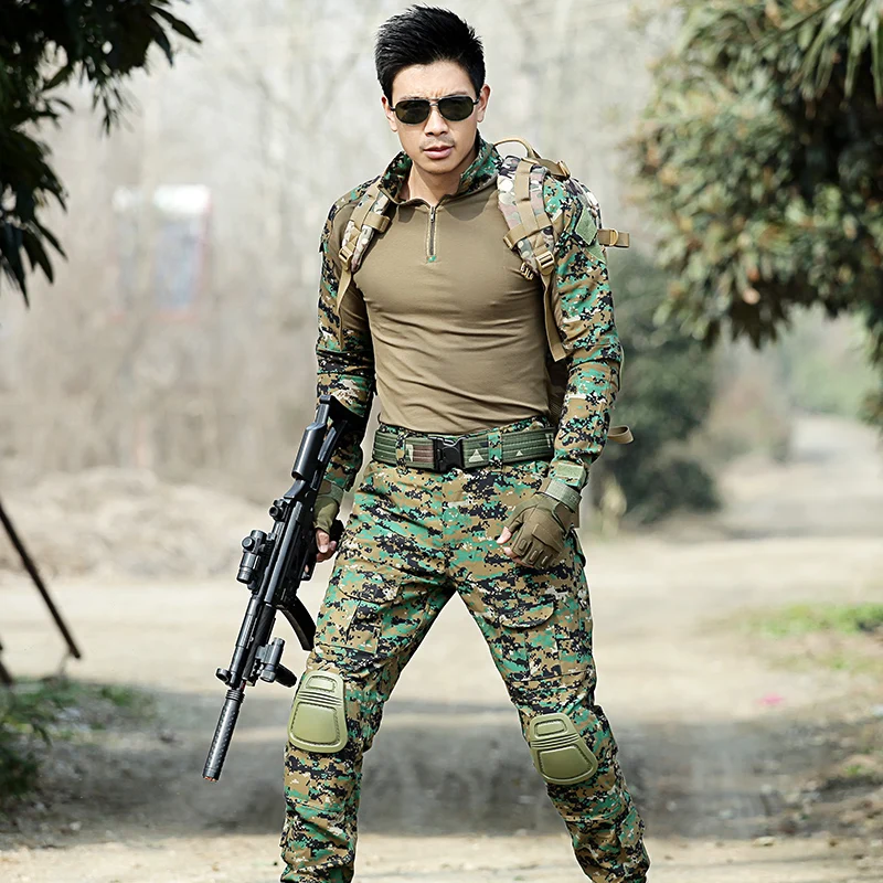 Men Hunting Clothes Jungle Camouflage Multicam Suits Combat Outfit Uniforms Army Fans Frog Suits Military Tactical CS Sets Men Hunting Clothes Jungle Camouflage Multicam Suits Combat Outfit Uniforms Army Fans Frog Suits Military Tactical CS Sets