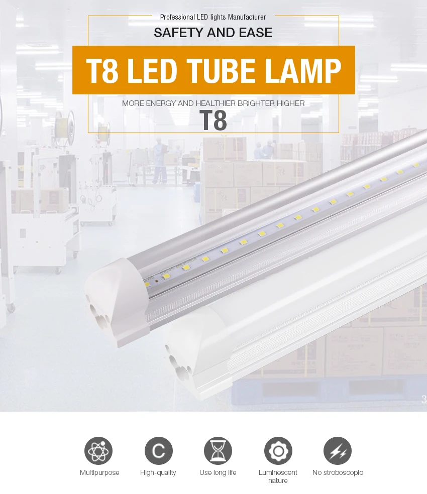 YANDIAO светодиодные трубки T8 Light 120 см 85 V-265 V Светодиодный LED флуоресцентные T8 трубки лампы холодный белый свет Lampara ампулы ПВХ Пластик