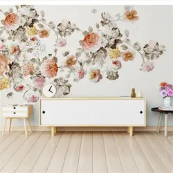 Beibehang papel де parede Современный рисованной Винтажные розы Цветочный ТВ стены фон бумаги папье peint papel tapiz