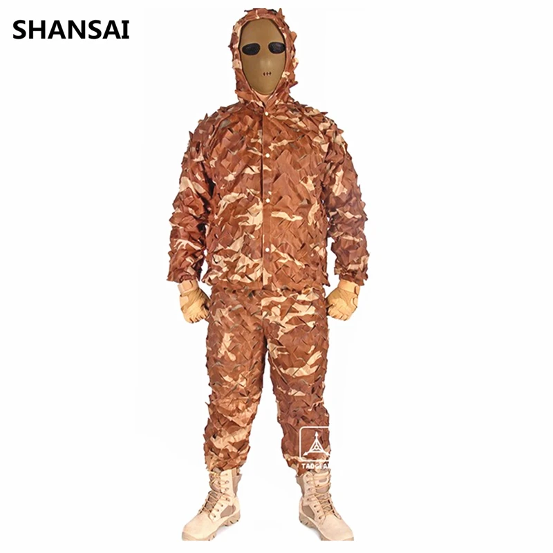 SHANSAI Battle Fatigues бионические маскировочные костюмы листья полосы камуфляж охотничий костюм Recon Пейнтбол фотографирование военный