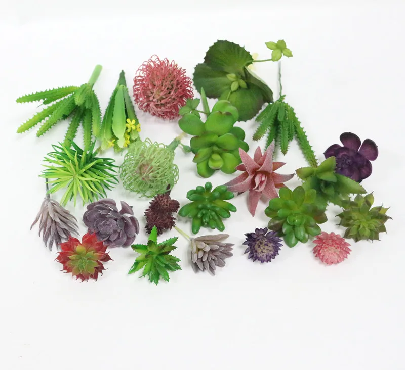 Flone High Quality Artificial Multi-layer Succulent Plant Mini Simulation Succulent Plant Green Plants Flowers Home Room Decor  (26)
