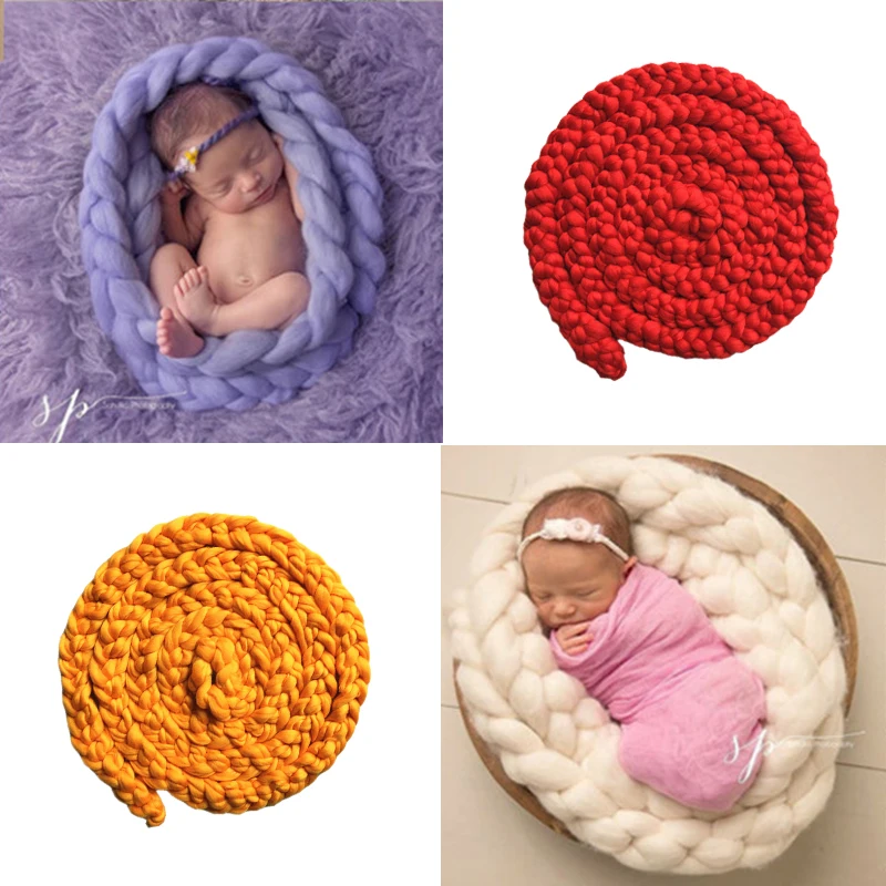 Baby Photography Props Blanket Wool Braid Blanket Stretch Knit Newborn