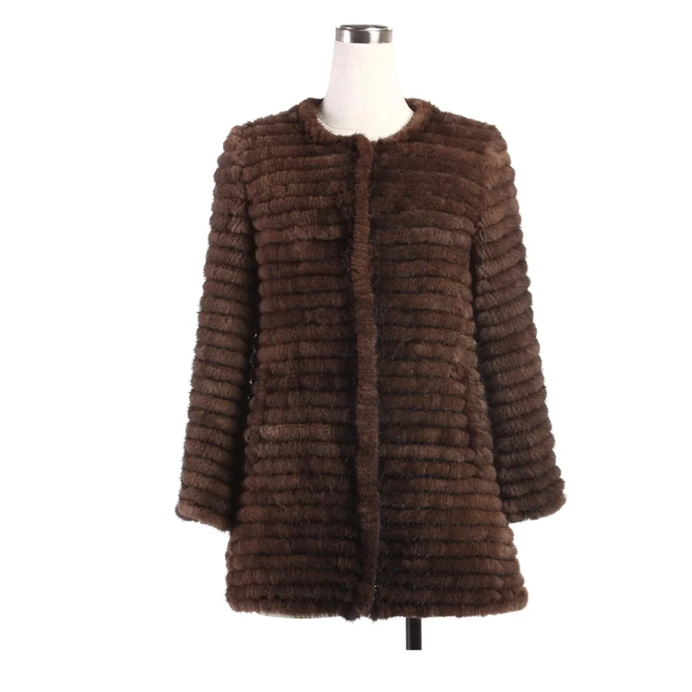 ZY89025 специальный дизайн натуральный вязаный норковый мех пальто куртка осень и зима женское меховое пальто одежда