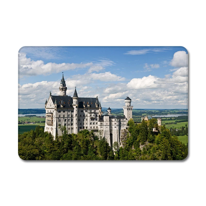 Лебедь камень замок Schloss Neuschwanstein винтажная карта мира натуральный резиновый Настольный коврик для мыши ноутбук компьютер коврик для мыши - Цвет: Красный