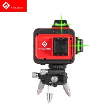 Бренд SHIJING 12 линий 3D острый диодный лазерный уровень самонивелирующийся 360 горизонтальный вертикальный крест супер мощный зеленый лазерный луч
