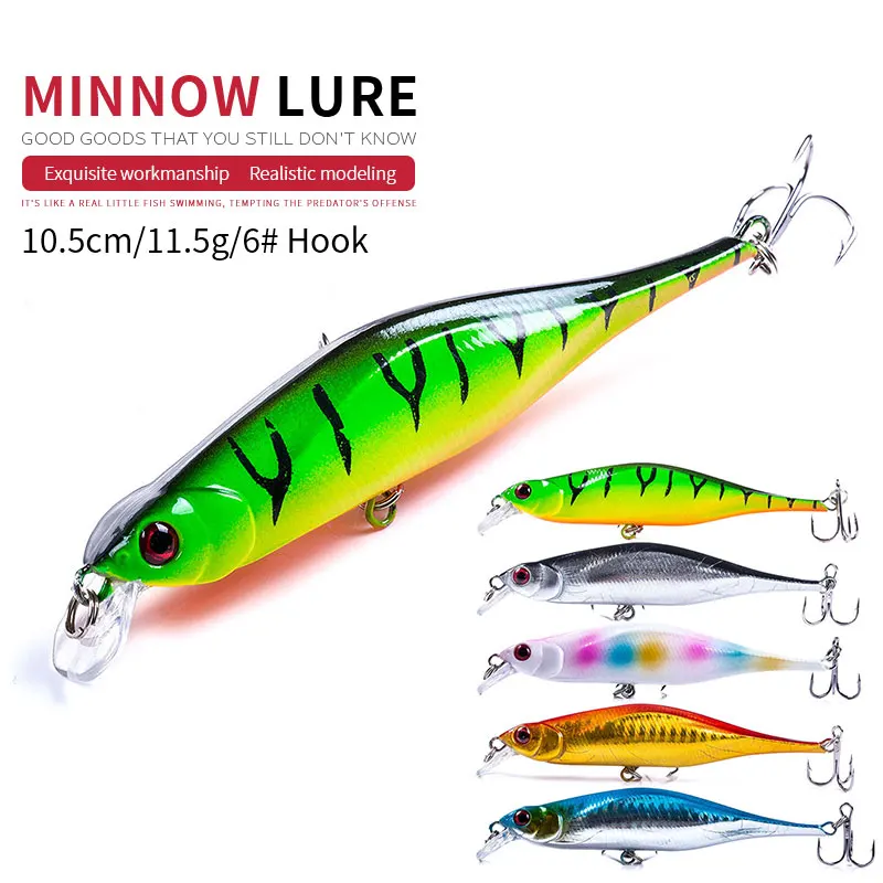 

HENGJIA Minnow Fishing Lure 3D Eyes Crankbait Wobblers Artificial Plastic Hard Bait peche Fishing Tackle 105mm 13g