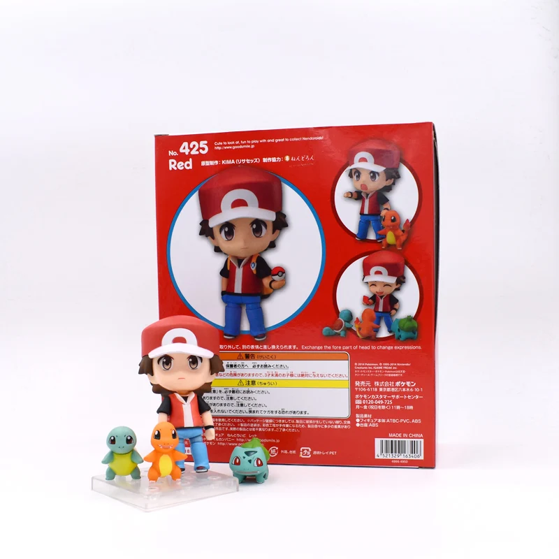 

10CM Cartoon PVC Figure Toy Nendoroid Ash Ketchum Zenigame Charmander Bulbasaur Kawaii Pikachu Anime Collectible Model Toys