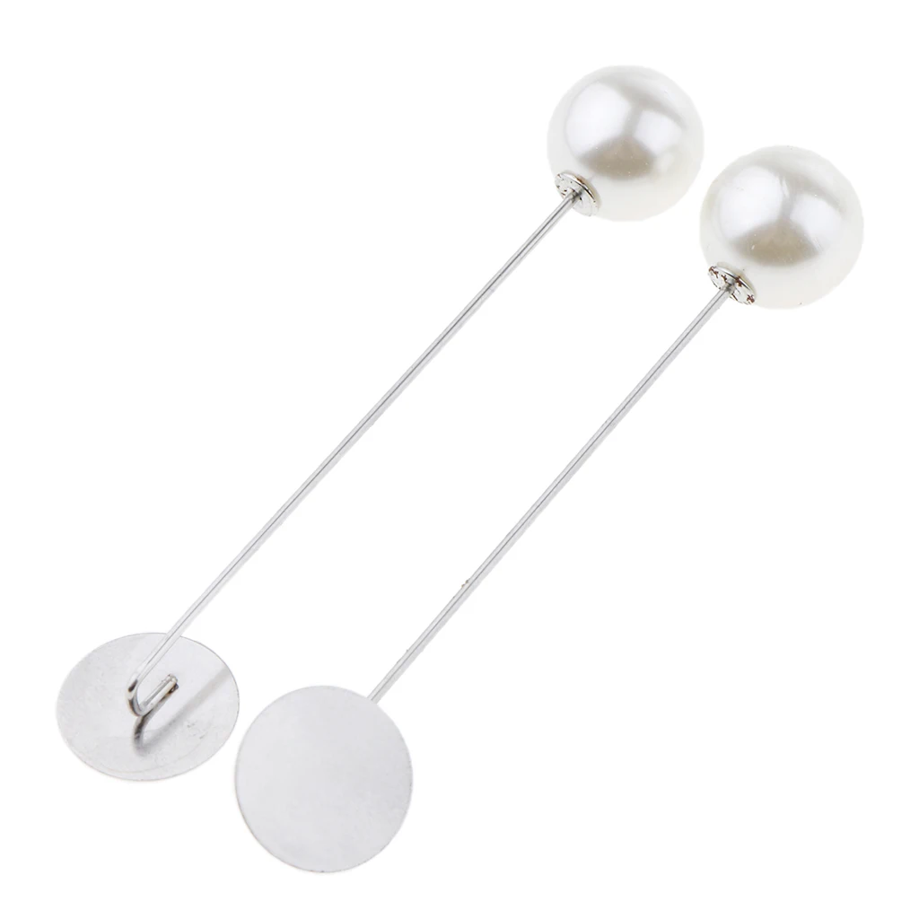 MagiDeal 20Pcs Blank Tray Glue On Pad Lapel Stick Pin DIY Boutonniere Pins