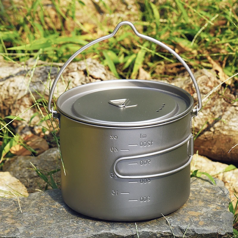 1500 ml de taza olla ultraligero al aire libre vajilla café té camping olla taza de agua, utensilios de cocina con tapa con gancho ¡1.5L