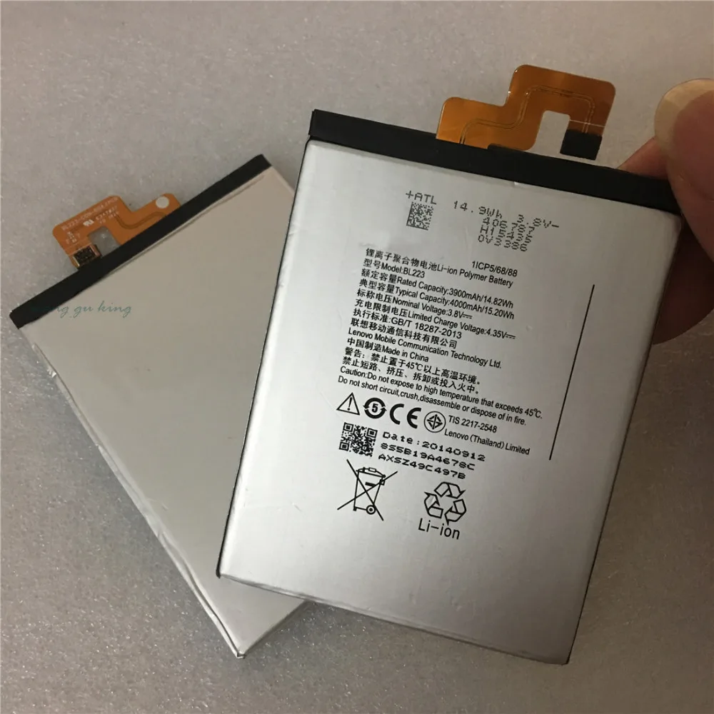 

100% New Original Real 4000mAh BL223 battery Batterie for Lenovo Vibe Z2 Pro k920 K80 K80M K7