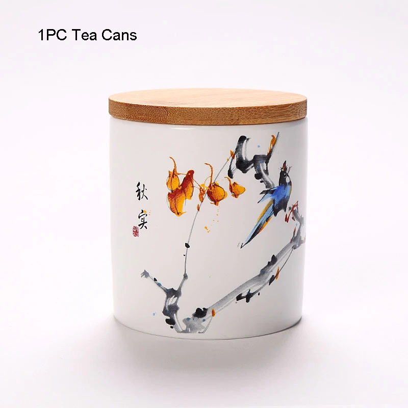 4 шт Zen Стиль вручную цветной горшок пуэр контейнеры для чая угги чайный набор кунг-фу Чёрный Чай Jar конфеты печать хранения Творческий дом Декор - Цвет: B1