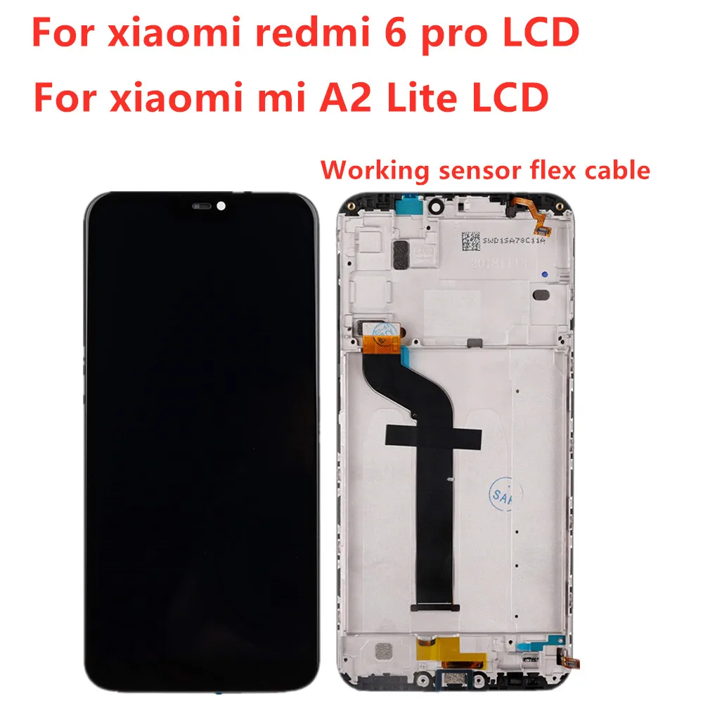 Цена ЖК дисплей для Xiaomi mi A2 Lite 5,84 дюймов кодирующий преобразователь сенсорного экрана в сборе для Xiao mi Red mi 6 Pro Рамка с бесплатными инструментами