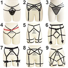 Нижнее белье Готический сексуальный подвязки 90-х годов без бретелей боди жгут Фетиш клетки Связывание Клубная одежда Тедди белье женские Подвязки Пояс