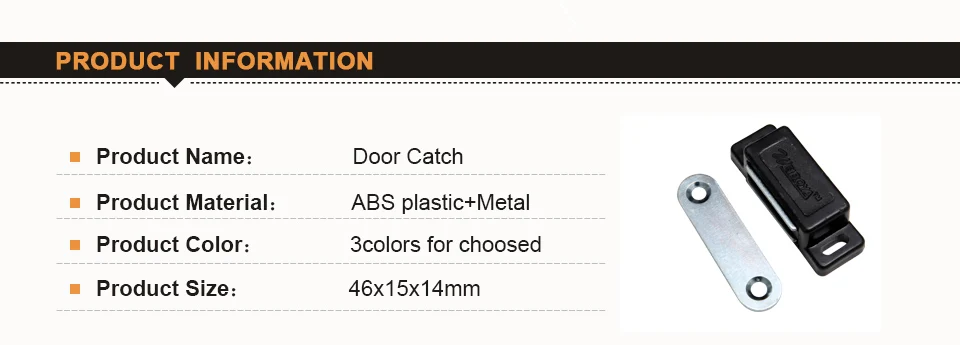 2 шт. Магнитные защелки двери 46x15x14 мм Дверь шкафа ловит Черный Белый Коричневый цвет магнит ловить ближе для дверей шкафа