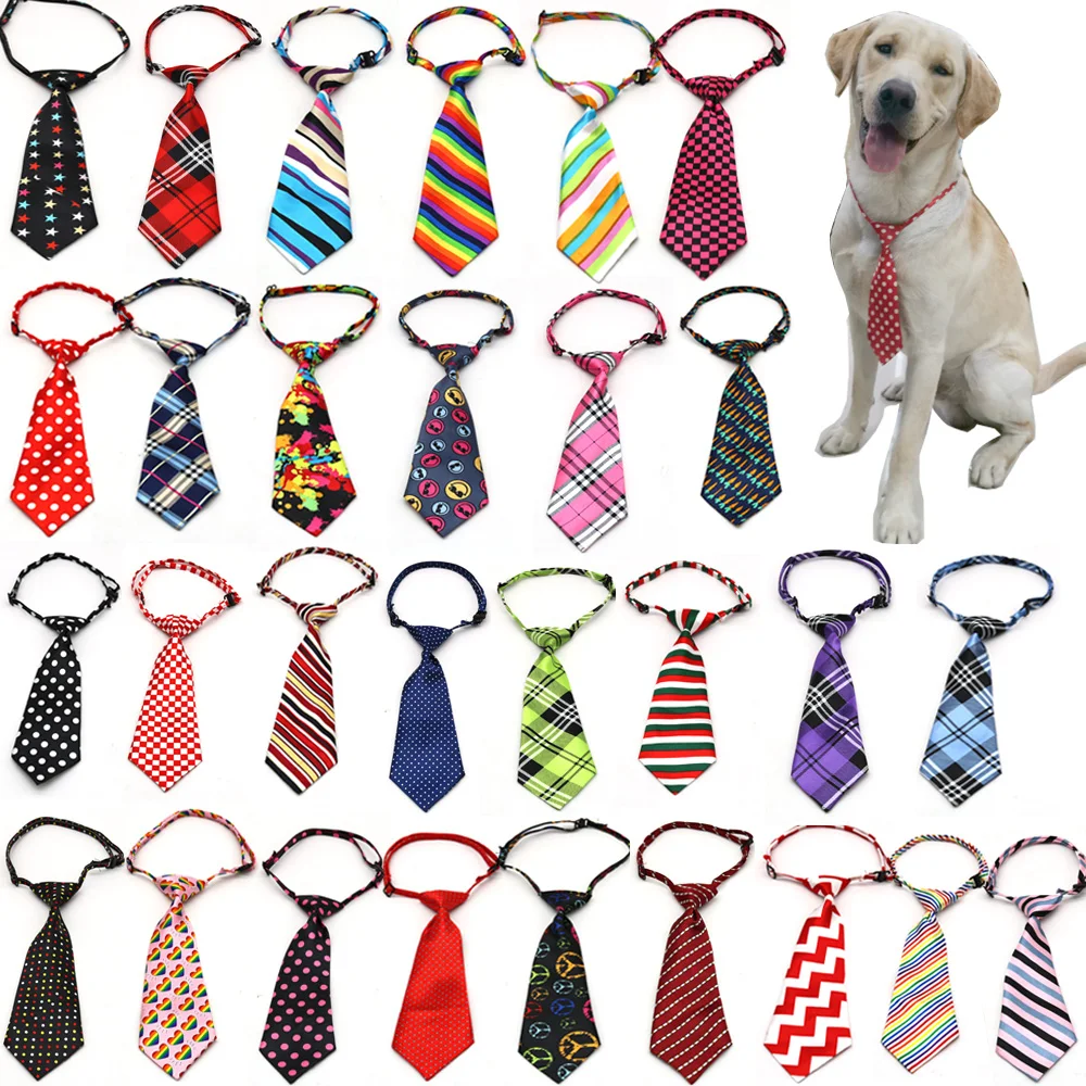 

New 100pcs Dog Accessories Middle-Large Dog Pet Supplies Large Dog Ties Collar Adjustable Bowties Neckties For Large Dogs