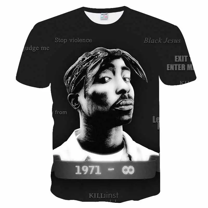 Новая футболка me Harajuku стильная футболка для женщин/мужчин Tupac 2pac 3d Футболка с принтом персонажей хип-хоп футболки Топы размер Прямая