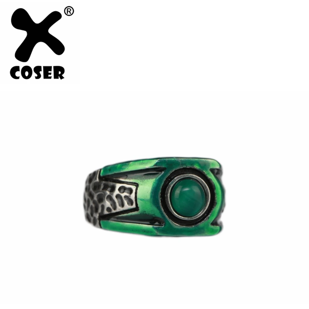 

XCOSER Green Lantern Hal Jordan Deluxe Copper Green Ring Adult Cosplay Costume Accessories 2019 Halloween Party Props Best Gift