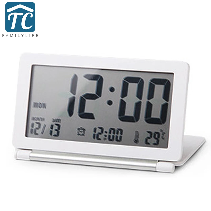 New Ultra Slim Clamshell Multifunctional Travel LCD Thermometer Alarm