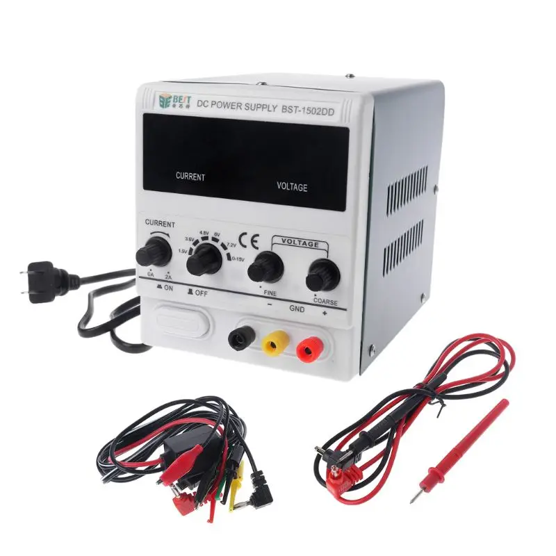 

NEW BEST-1502DD Mobile Phone Repair DC Adjustable Power Supply Voltage Regulator Regulated Power Supply 0-15V 2A 220V