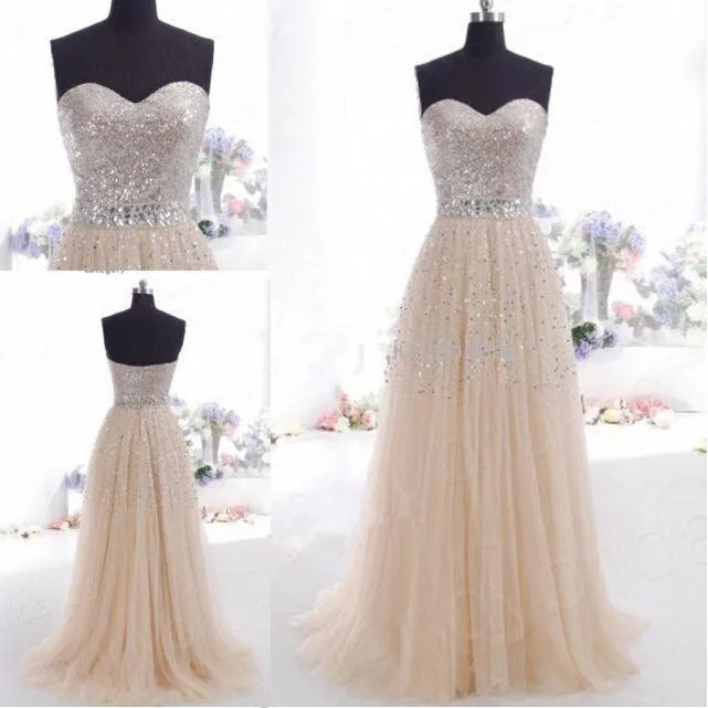 

2017 New Real Evening Dresses Elegant A-Line Bride Gown Sweetheart Ball Prom Party Homecoming/Graduation Formal Dress