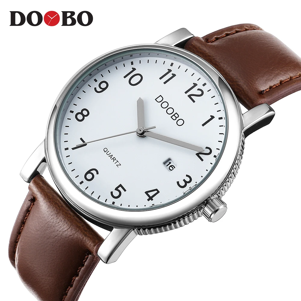 DOOBO оригинальные мужские кварцевые часы Reloj Hombre кожаные деловые часы мужские часы с хронографом армейские военные часы спортивные для мужчин