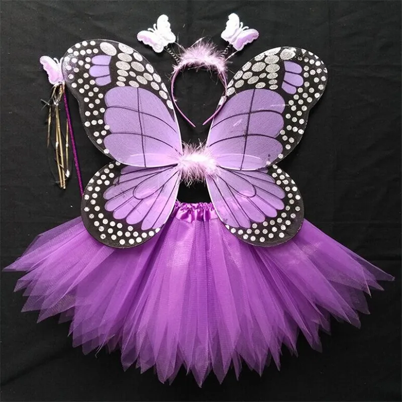 Новый Хэллоуин костюм детский сказочный костюм феи для девочек крылья бабочки Эльф животных Косплей платье крылья сказочный лес одежда с