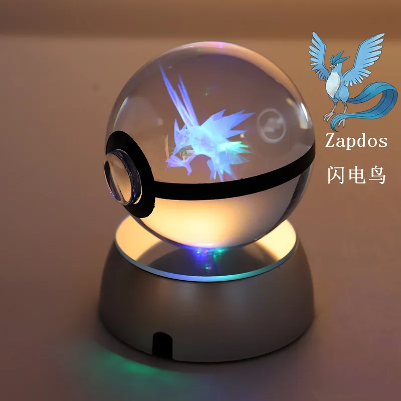 3D лазерный гравировальный шар Pokemon круглый кристалл с черной линией красивый