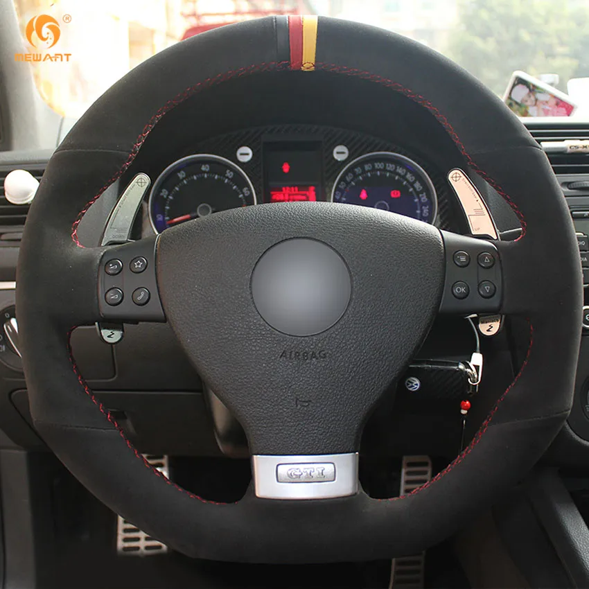 MEWANT для Volkswagen Golf 5 Mk5 GTI VW R32 Passat R GT 2005 черные замшевые аксессуары|car steering wheel cover|steering