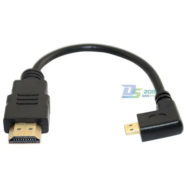 DANSPEED080P 6in HDMI мужчина к Micro D HDMI Мужской 90 градусов прямоугольный AV адаптер HDTV кабель