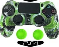 3 в 1 резиновый чехол для Dualshock 4 PS4 DS4 Pro тонкий контроллер для playstation 4 Защита геймпада - Цвет: camo green