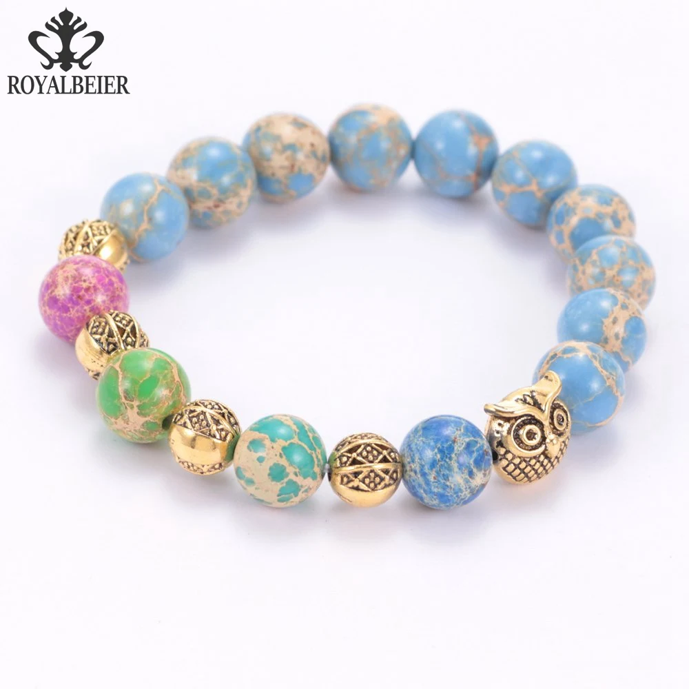 RoyalBeier New Fashion Mix Style Charm Bracelet for Women Charm Natural Stone Beads Bracelets