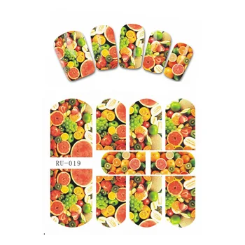 

UPRETTEGO NAIL ART BEAUTY WATER DECAL SLIDER NAIL STICKER CHERRY LEAF MAPLE STRAWBERRY ORANGE RU019-024