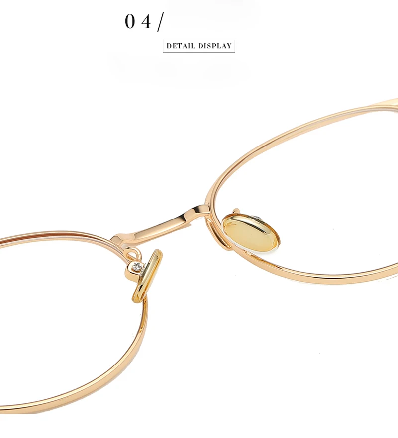 Armação de óculos feminina dourada