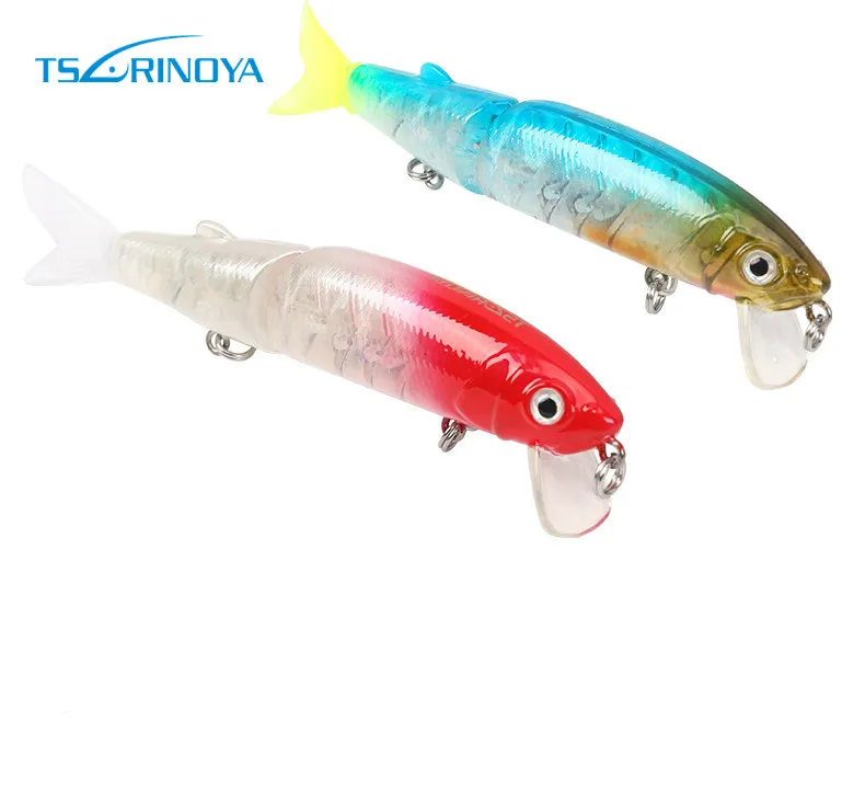 

Tsurinoya Suspending 2-segments Jointed Minnow 113mm 13g with Jointed Soft Tails Hard Baits Sea Fishing EDW42