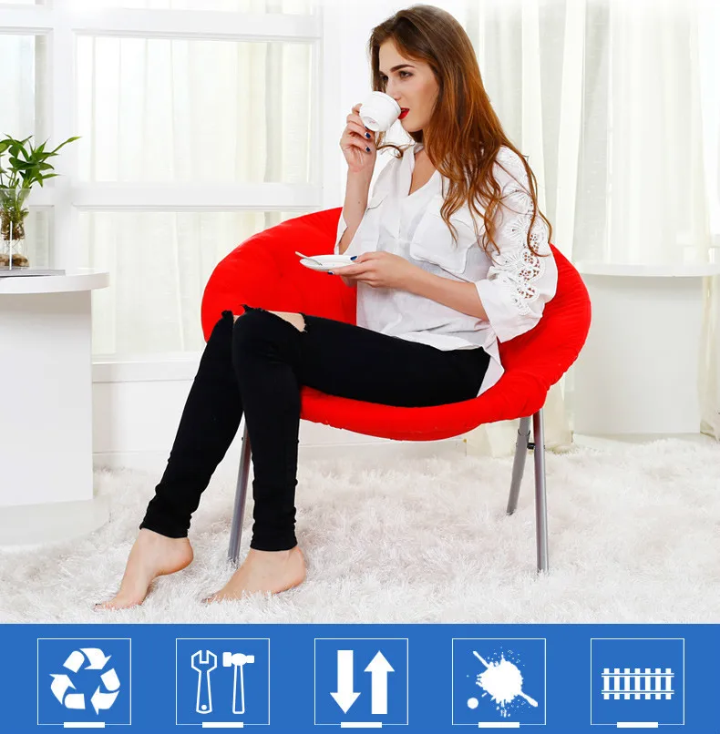 Top Simple modern fashion high quality small sofa chair computer folding chair large bearing capacity free shipping 12