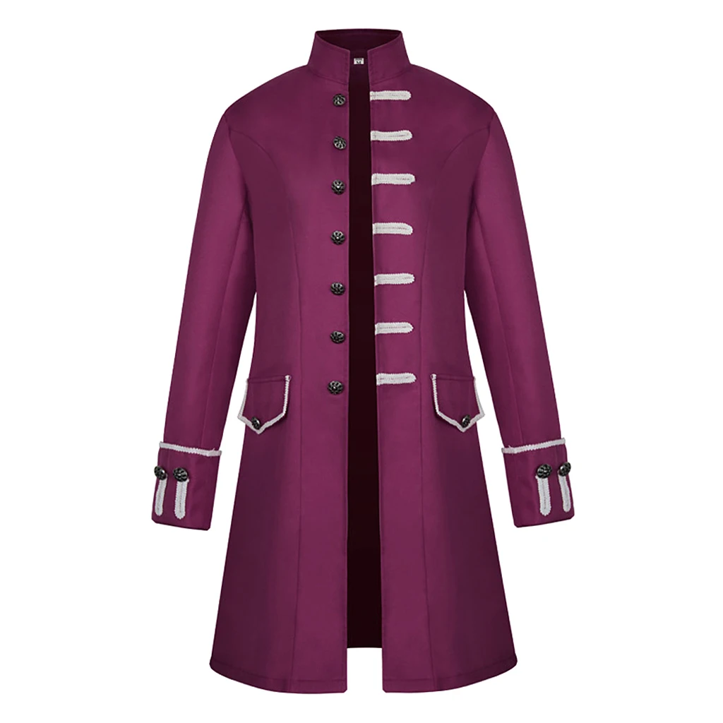 Men's Victorian Frock Coat Gothic Steampunk Jacket Vintage Tailcoat Cosplay Drama Playing Costume Overcoat