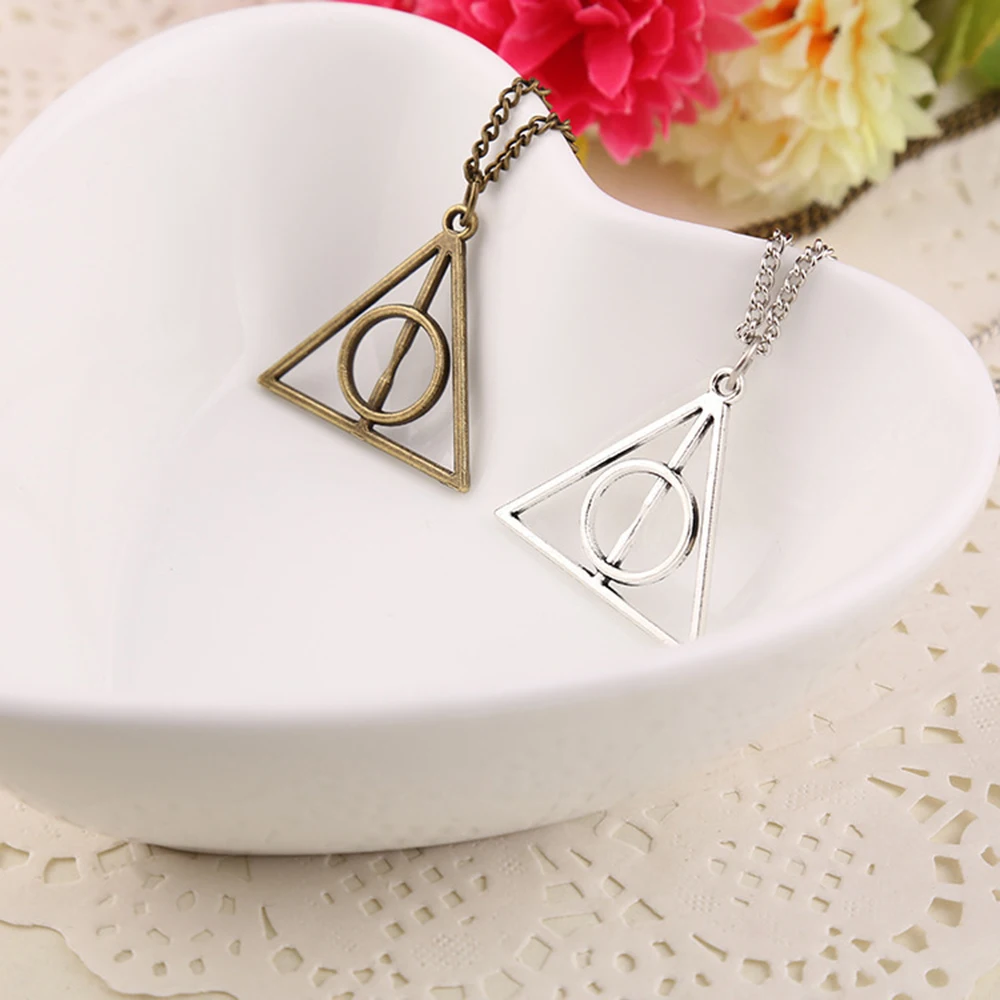 

Hot Fashion Harri Potter Pendant Necklace Rotate Deathly Hallows Friendship Valentine Gift Best Friend Necklace Jewelry Gifts