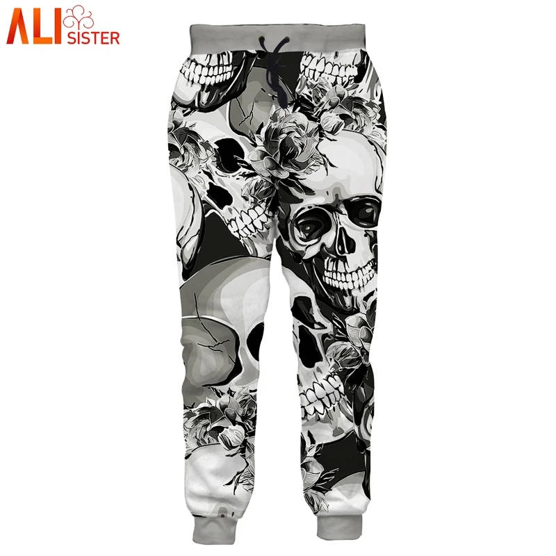 

Alisister Skull Print 3d Sweatpants Joggers Men Women Unisex Hip Hop Long Pants Trousers Pantalon Homme Tactical Pants Dropship