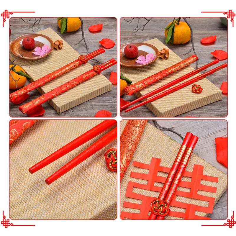 Vacclo китайские палочки для еды ручной работы из красного дерева с узлом для суши, свадебные украшения, палочки для еды, столовые приборы, рождественские подарки