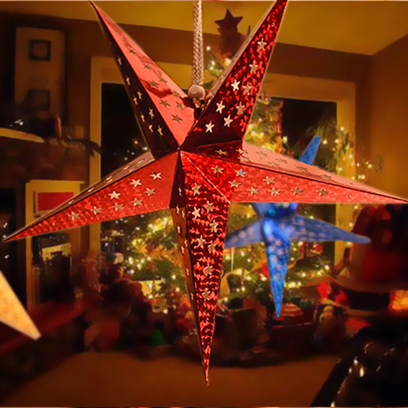 2 шт. 30 см Рождественский полые звезда Бумага Подвески рождественские украшения для дома магазин Mall год Navidad Рождество