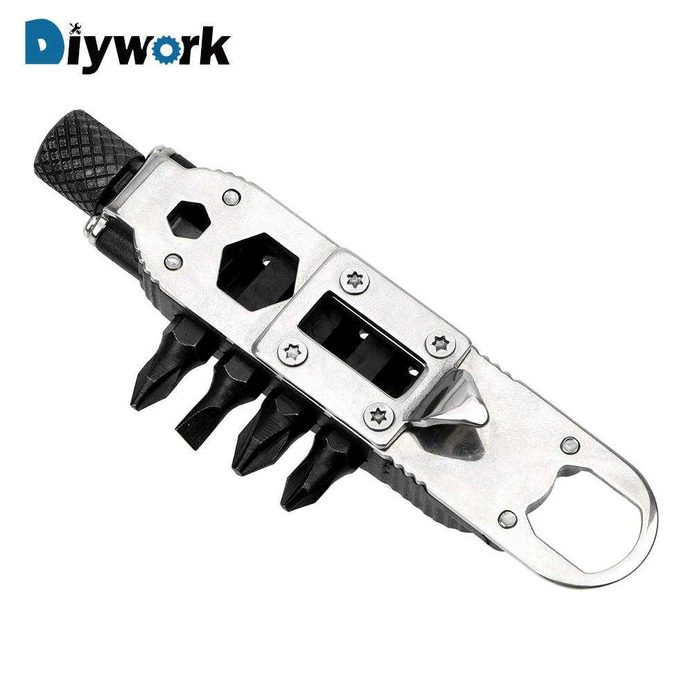 DIYWORK многофункциональная Карманная отвертка брелок на Ключи светодиодный