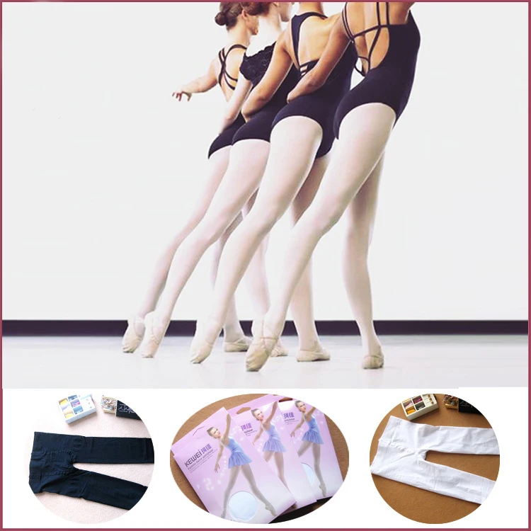 Top quality 80 Denier thick girls Young adult ballet dance pantyhose white black Tights professional dance stockings 2 colors