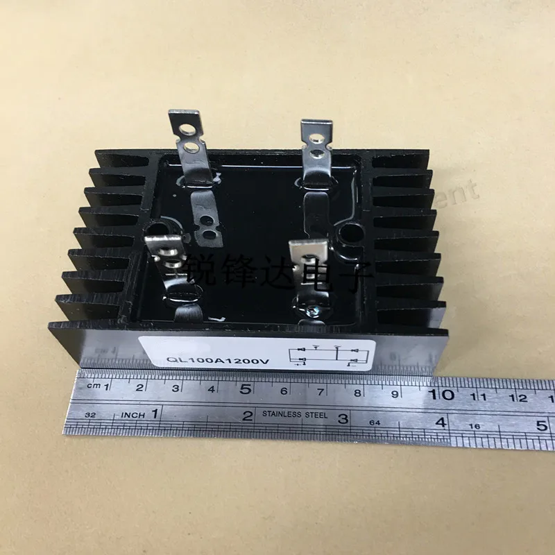 1 шт. 100Amp 1200V Однофазный мост выпрямителя QL100A модуль с функцией рассеивания тепла