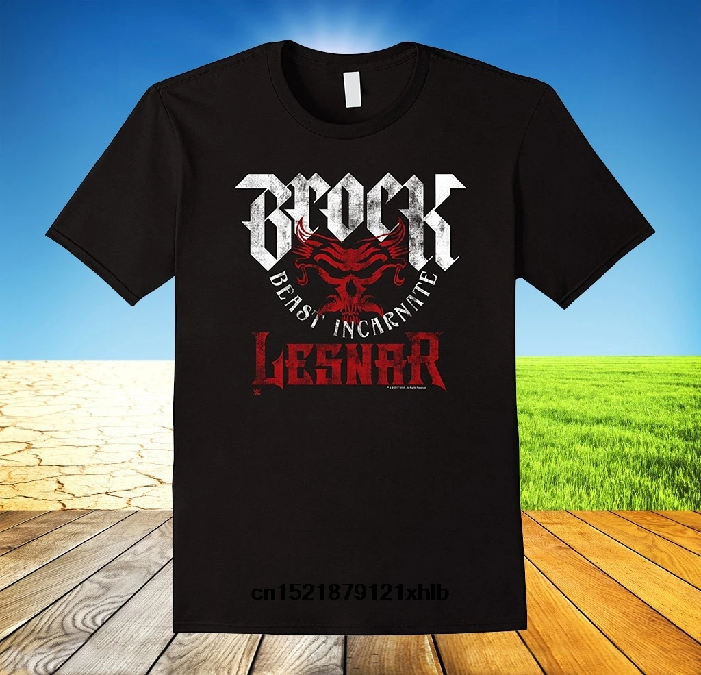 

Men T shirt Fashion Brand Brock Lesnar Beast Incarnate Distressed New Hip Hop T Shirt Casual Tops women