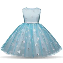 Нарядные платья принцессы для свадьбы и Хэллоуина для детей от 3 до 10 лет Детское платье для дня рождения праздничная одежда со снежинками для девочек