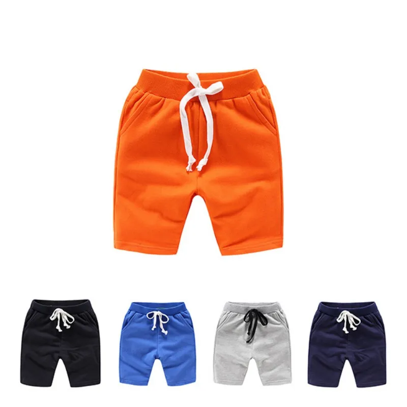 1 6T Summer Hot Sale Baby Boy Casual Beach Pants Kids Solid Color Knee