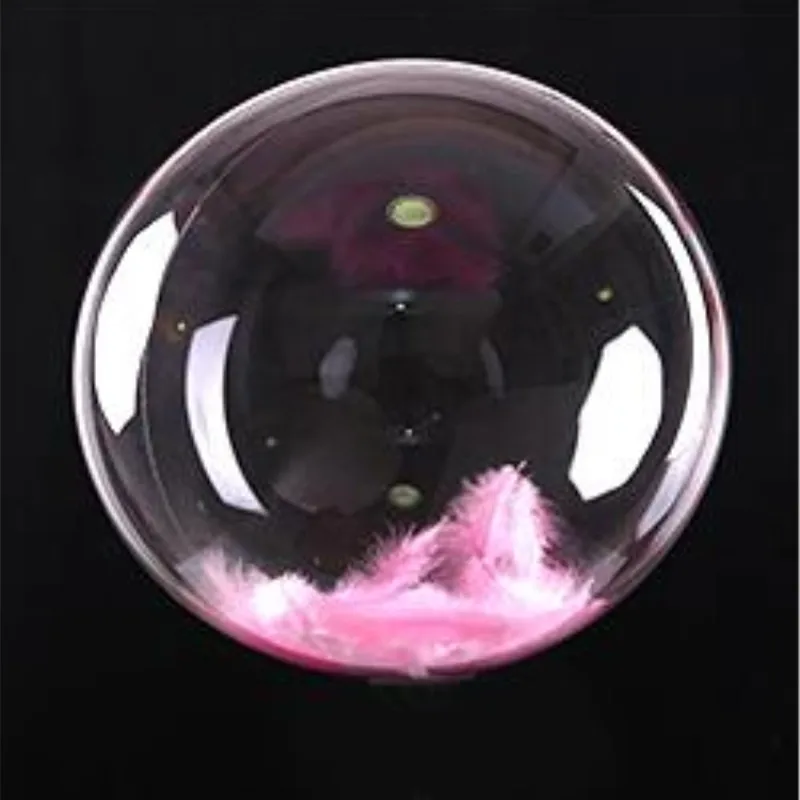 

Pink feather wave ball 5pcs/lot18inch transparent foil balloons birthday party decorations adult helium ballons wedding supplies
