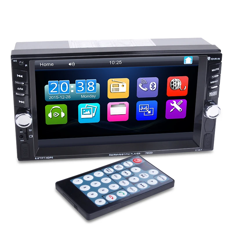  2 Din Car Multimedia Player 6.6'' HD Bluetooth Stereo Radio FM MP3 MP5 Video Audio USB Auto Electronics autoradio steering-wheel 