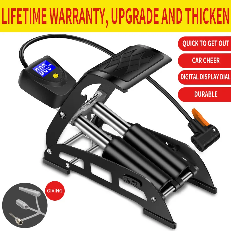 

Mountain Bike Foot Air Pump Portable High-Pressure Steel Inflator Pump For Bicycle Motorcycle Car Tire MTB Cycling Accessories