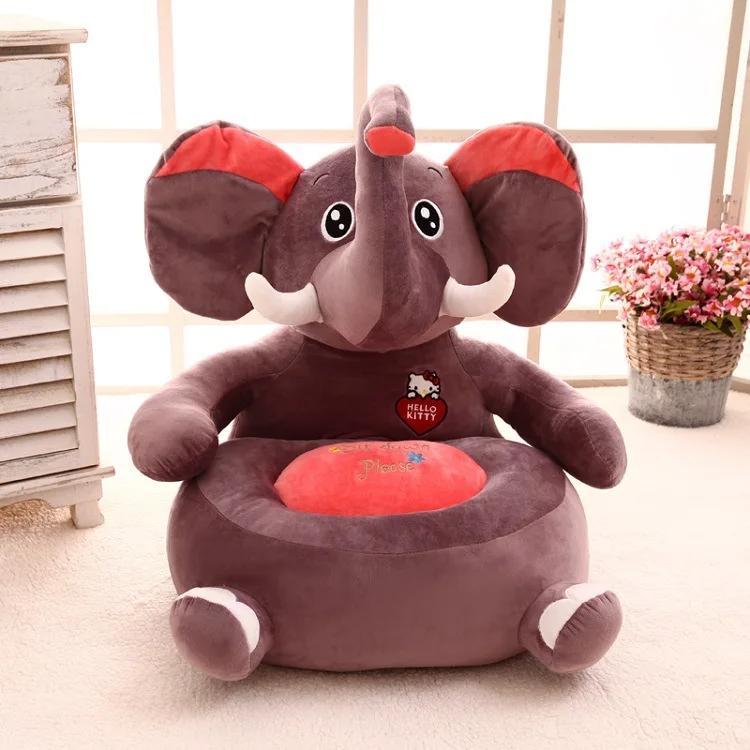 Мультяшное детское сиденье, диван, удобный, PP хлопок, животное, жираф, слон, большой размер, детское портативное кресло, подарки, Детская плюшевая игрушка - Цвет: Темный хаки